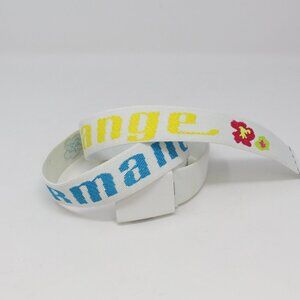 Armani‎ Exchange Spell Out Y2K Cloth Belt White M